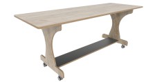 Hoogzit tafel L180 x B64 cm Grey craft oak Groothandel voor de Kinderopvang Kinderdagverblijfinrichting